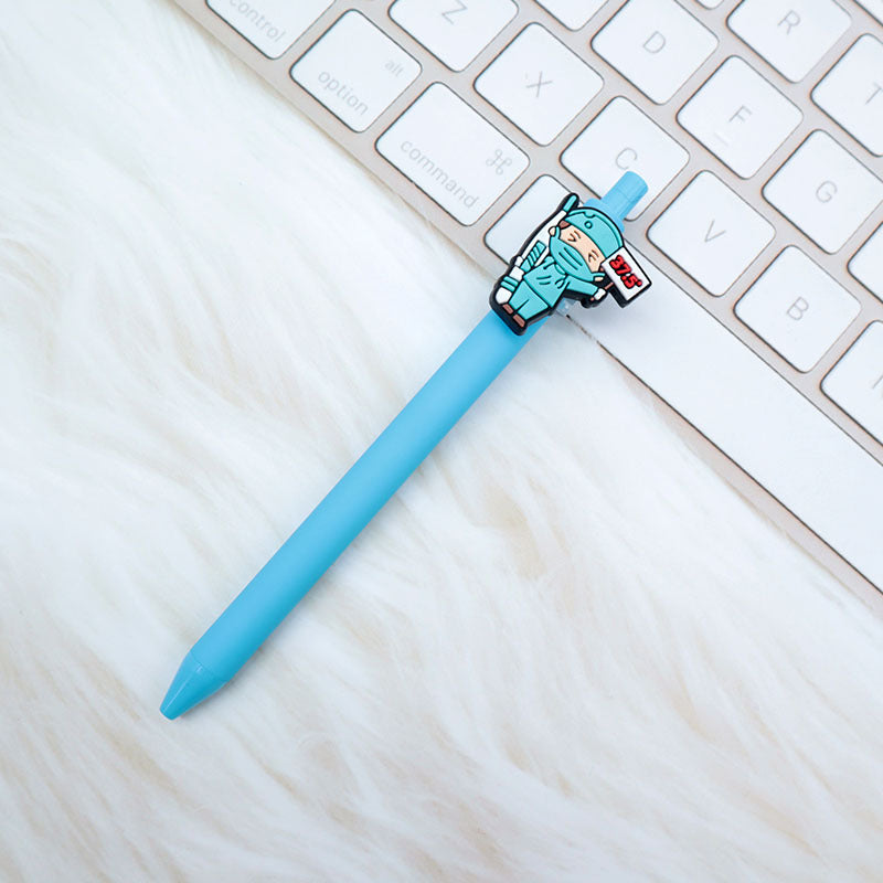 Wholesale  Cartoon PVC Creative Solid Color Doctor Medical 0.5 Pen Press Gel Pen