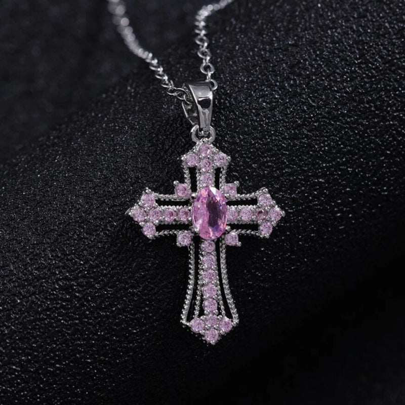 Wholesale Vintage Punk Cross Necklace Zirconia Choker Necklace Luxury Necklaces ACC-NE-Shiy002
