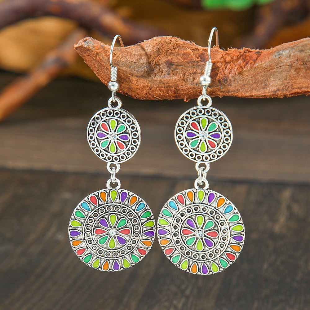 Wholesale Bohemian Ethnic Geometric Drop Earrings Zinc Alloy Fashion Accessory for Boutique Resale