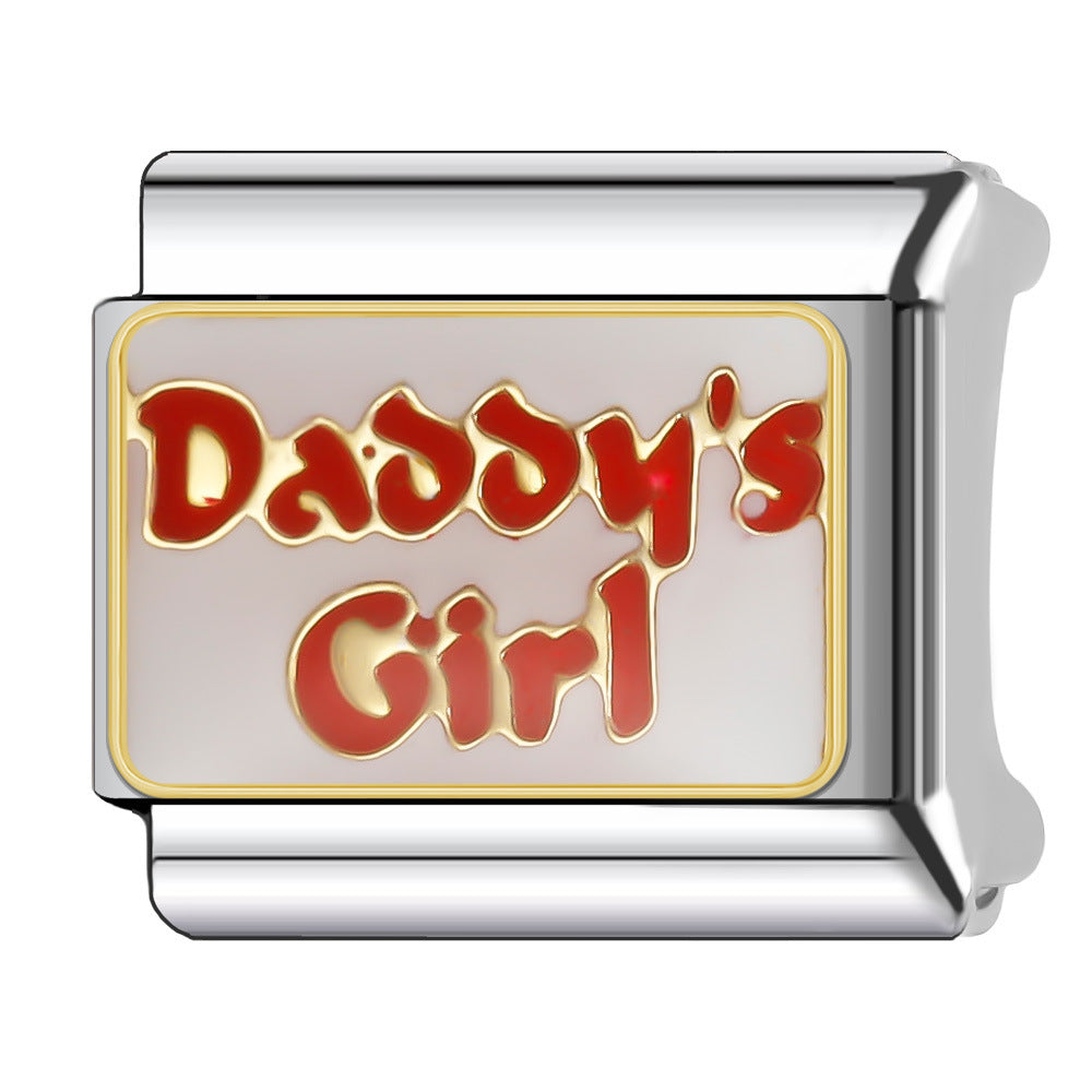 Wholesale Italian Charm Bracelet 9mm DIY English Series Creative Stainless Steel Composable Bracelet