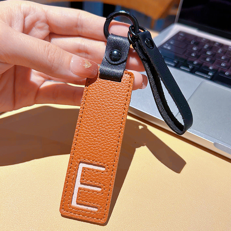 Wholesale Leather 26 Letter Keychain Chic Car Key Accessory Decorative Bag Charm