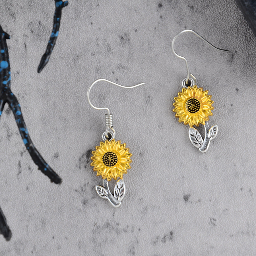 Wholesale Retro Simple Sunflower Earrings
