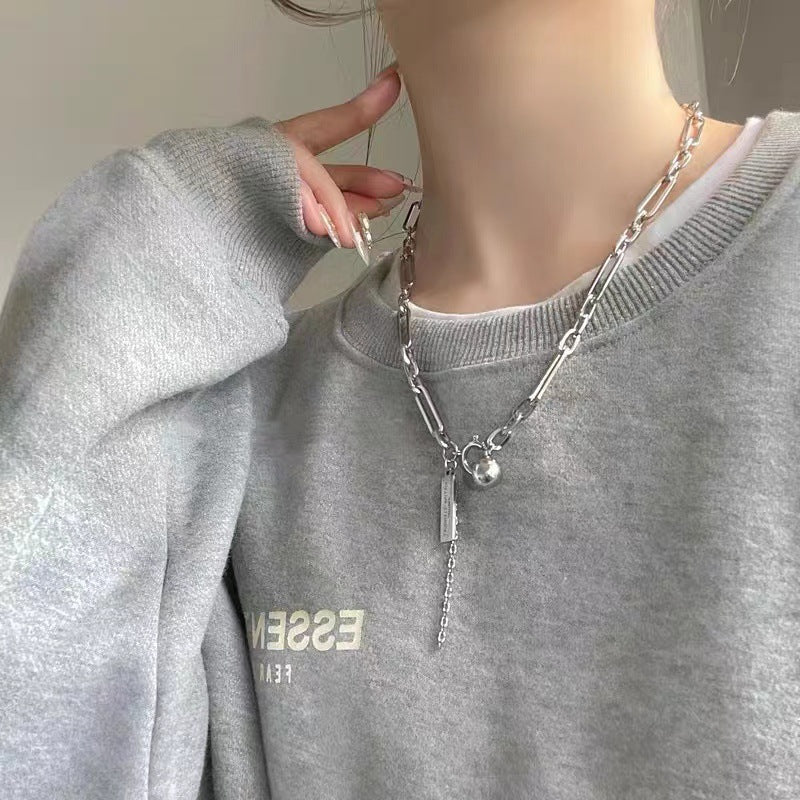 Wholesale Alloy Ti Steel Chain Necklace Fashion Hip Hop Layering Jewelry For Women