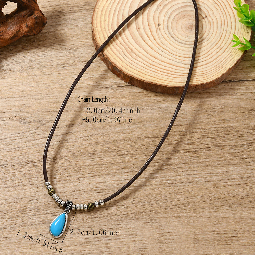 Wholesale Leather vintage pendant necklace