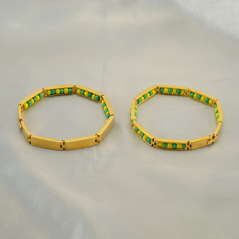 Wholesale Steel and titanium bead bracelet