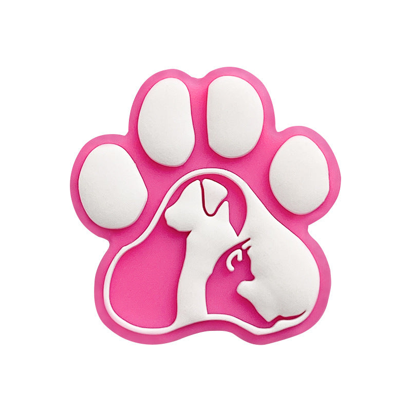 Wholesale of 10PCS Creative Dog Paw Print Food Grade Silicone Beads ACC-BDS-WDX029