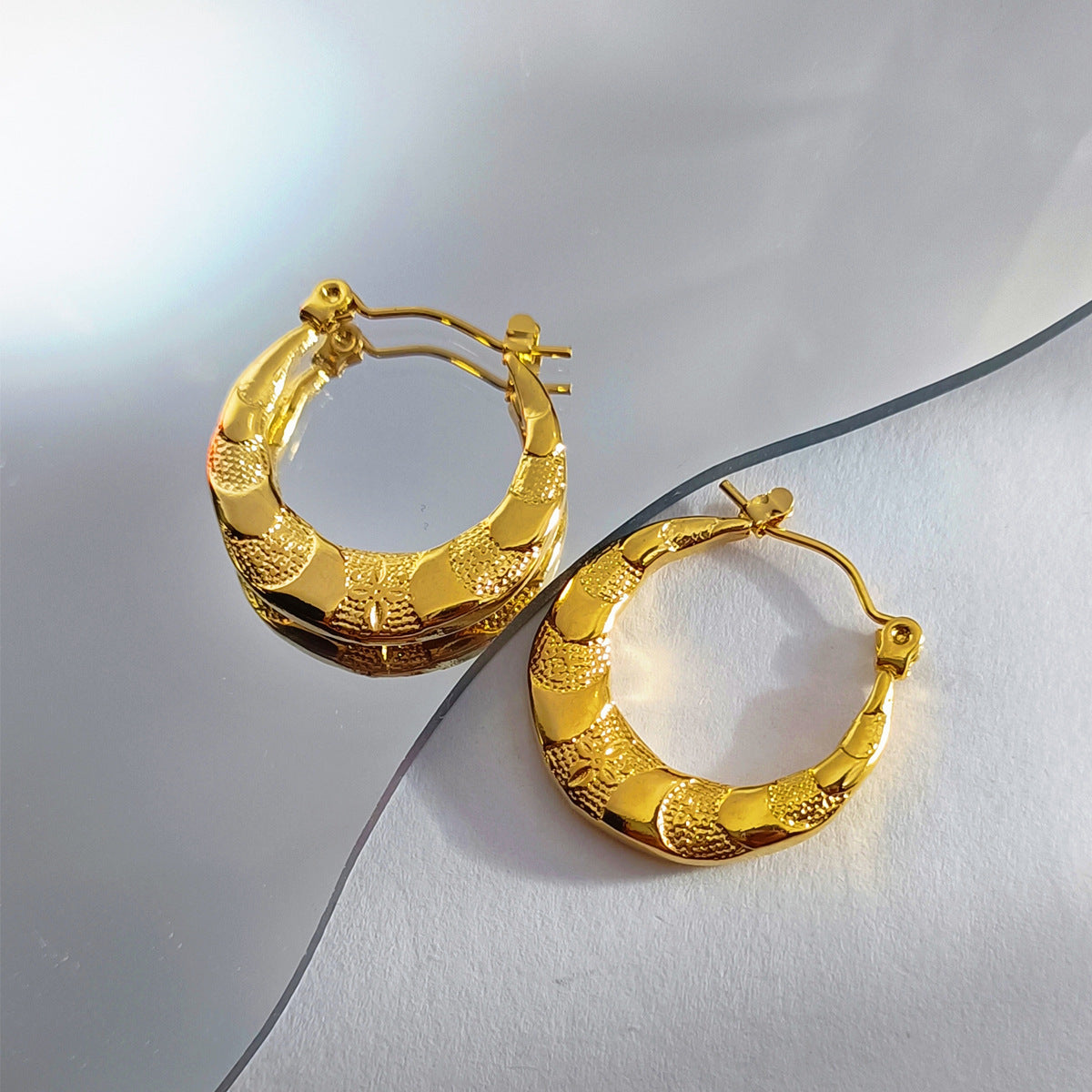 Wholesale  stainless steel 18K gold plating earrings