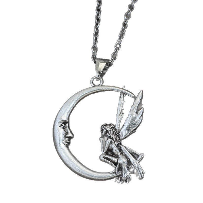 Wholesale Zinc Alloy Electroplated Angel Pendant Necklace And Earrings Set Trendy Women S Jewelry For Party Gift