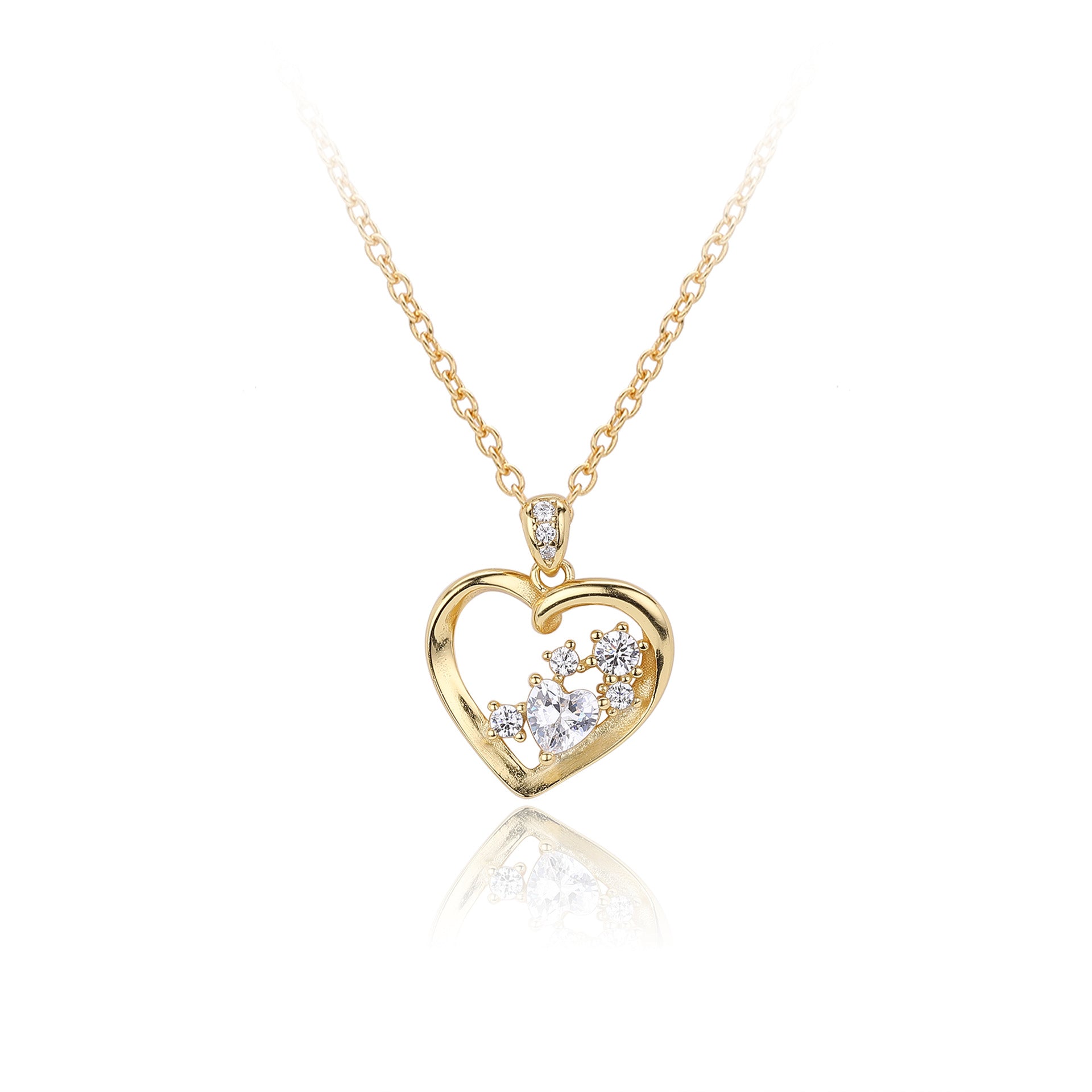 Wholesale S925 Sterling Silver Heart-shaped Light Luxury Clavicle Chain Beautiful Necklace