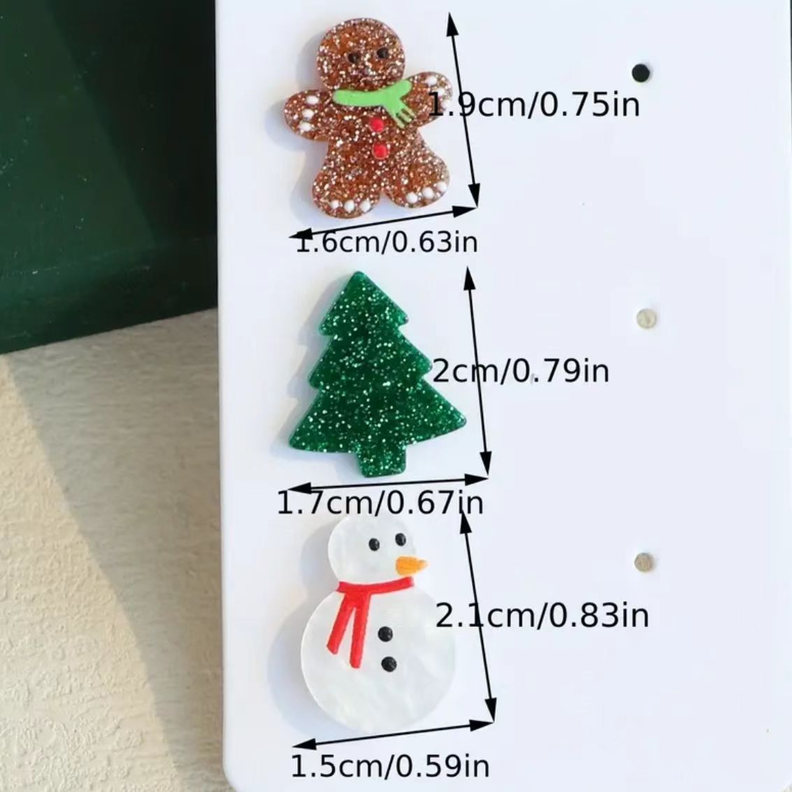 Wholesale Christmas Checkered Leopard Christmas Tree Print Acrylic Earrings Set ACC-ES-AnDao036