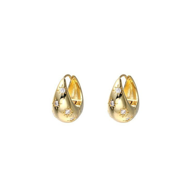 Wholesale Geometric Zircon Earrings for Women - Fashionable Metal Studs,  Boutique Resale