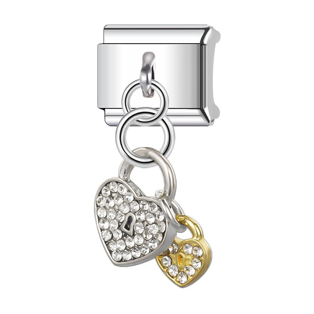 Wholesale Italian Charm Bracelet 9mm DIY Splicing Cute Creative Pendant Stainless Steel Composable Bracelet