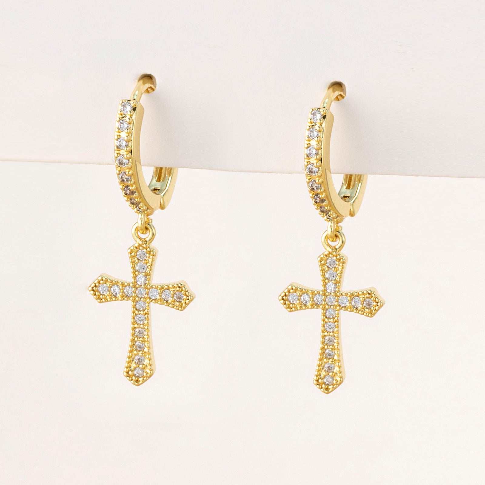 Wholesale Micro-Inlaid Zirconia Cross Bow Earrings ACC-ES-SY001