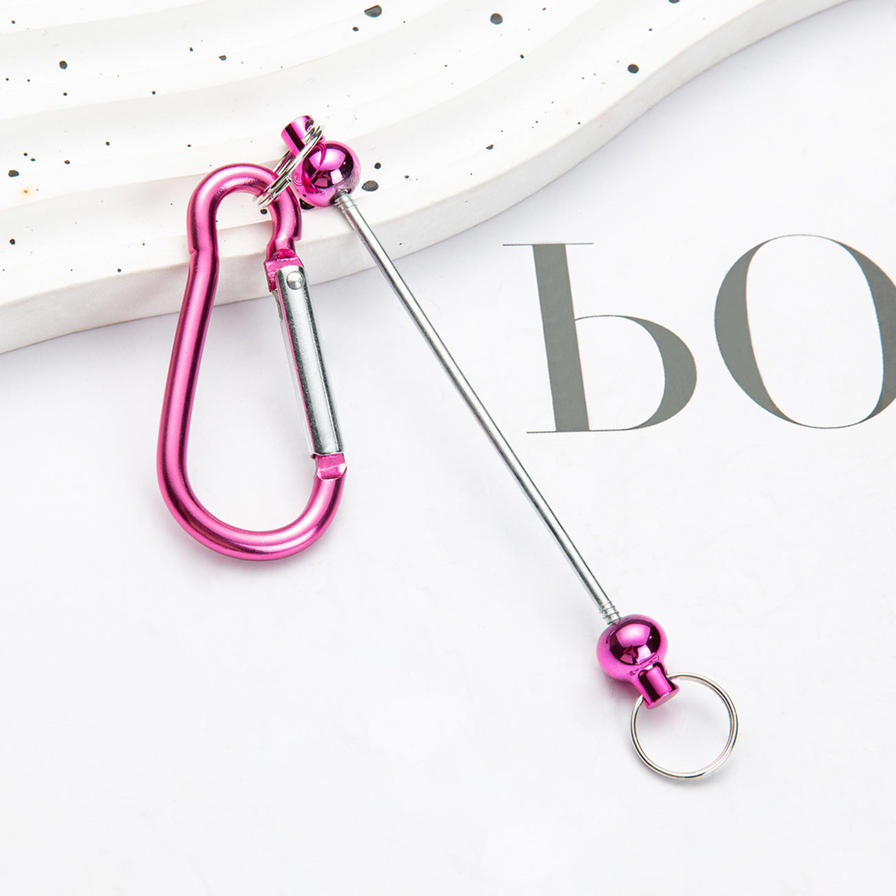 Wholesale Beadable DIY Beaded Mountaineering Buckle D-Lock Metal Hook Keychain Backpack