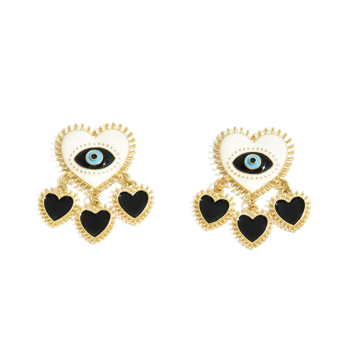 Wholesale Halloween elements love devil's eye earrings