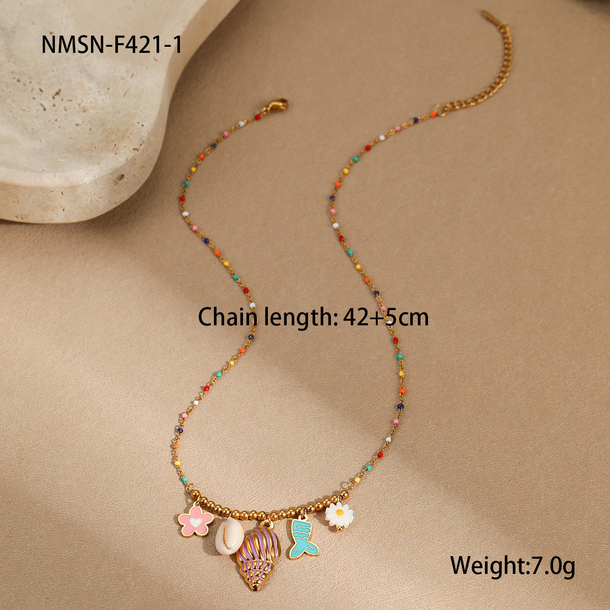 Wholesale Stainless steel Ocean Beach  Ceramic Pendant Bracelet Necklace  Jewelry