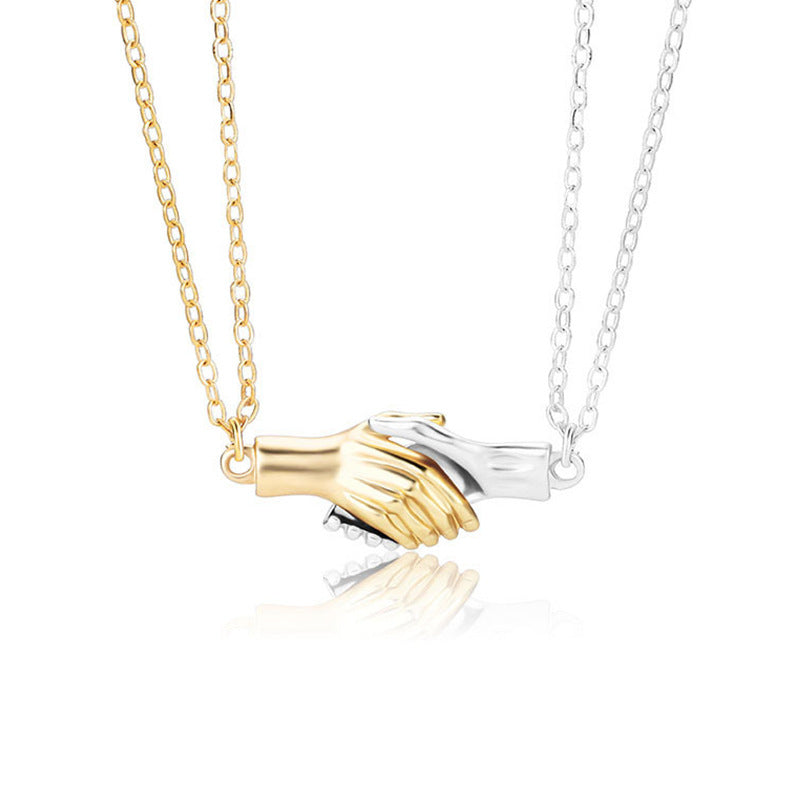 Wholesale Palm Magnet Pendant Handshake Clavicle Chain Choker Necklace ACC-NE-JiuS004