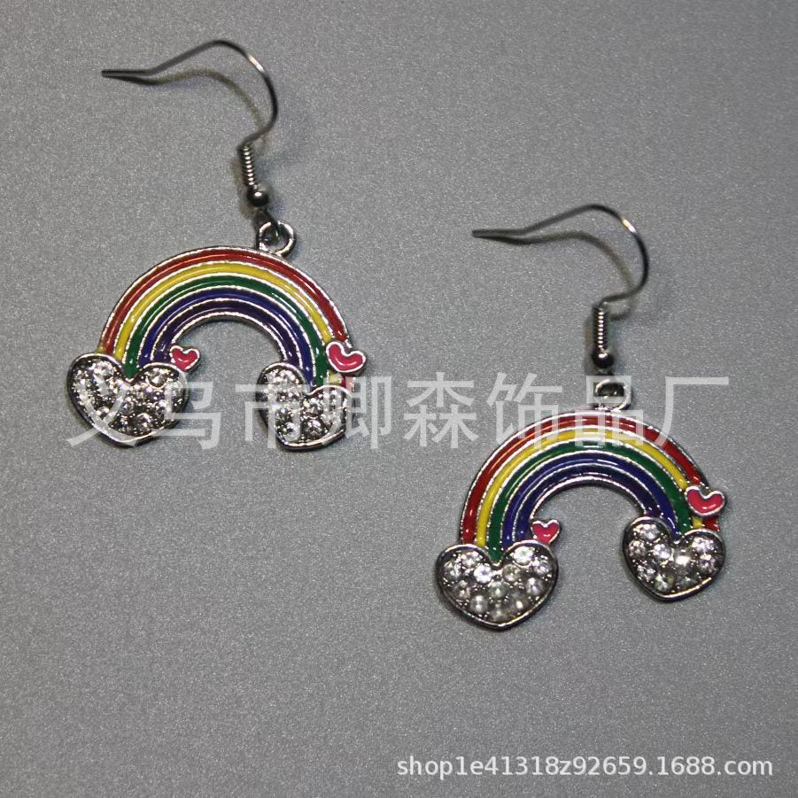 Wholesale red rose design pendant earrings