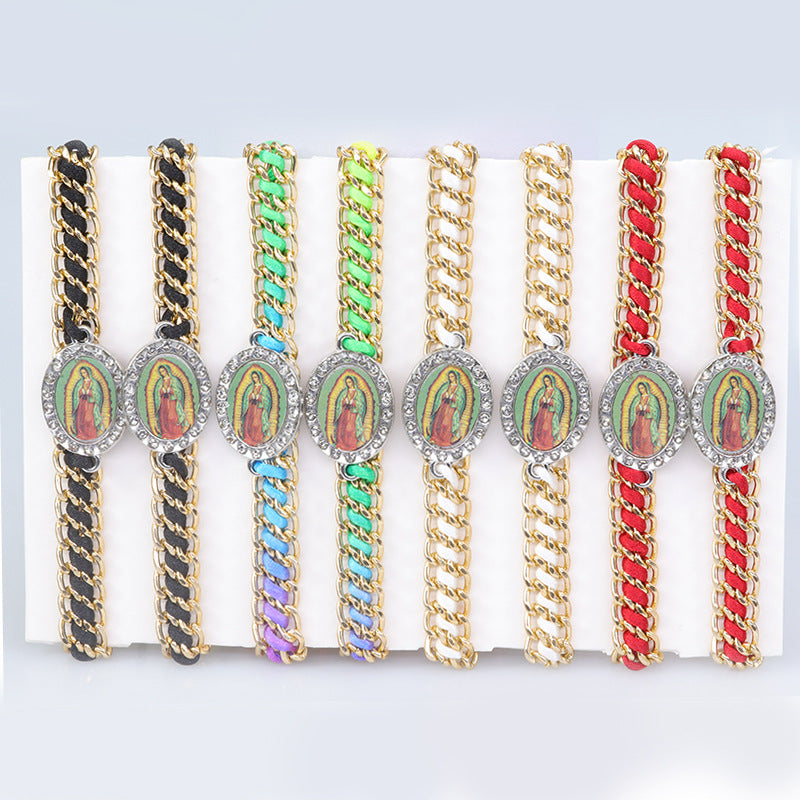 Wholesale  Virgin Mary Woven Bracelet  Hand Rope