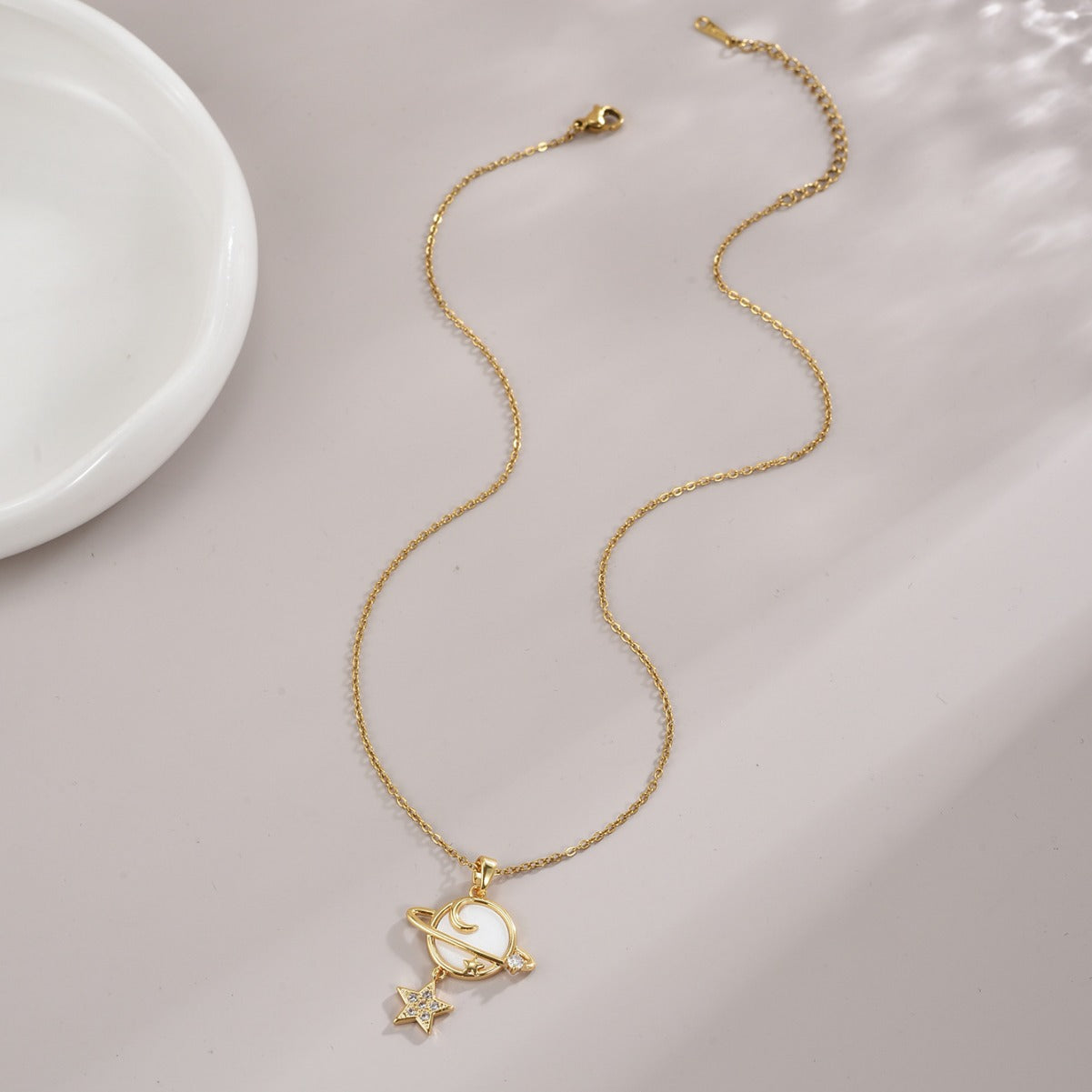 Wholesale light luxury titanium steel  Sun Moon star necklaces