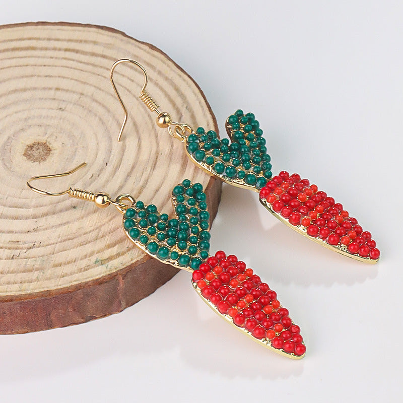Wholesale Easter Beaded Carrot Earrings