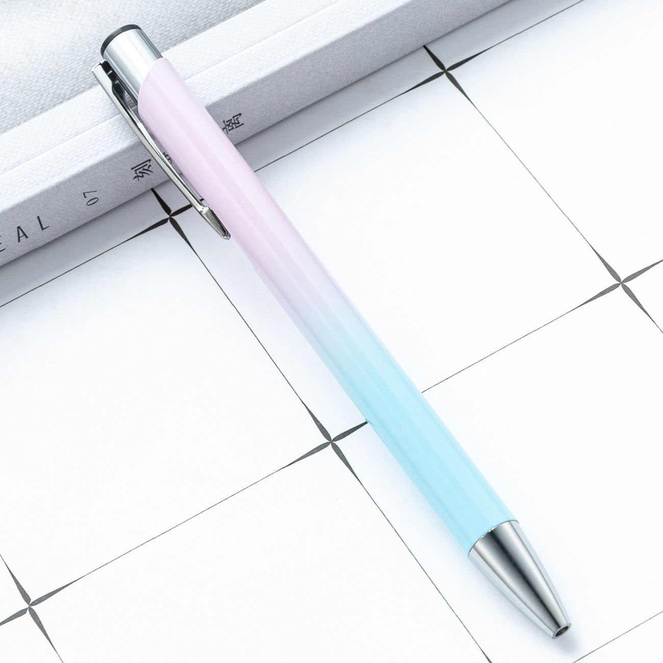 Wholesale Double coil gradient aluminum pen metal push ballpoint pen