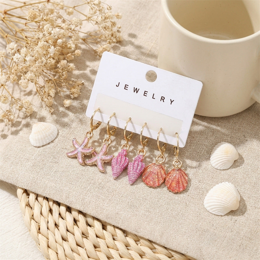 Wholesale Acrylic Enamel and Glitter Ocean Earrings