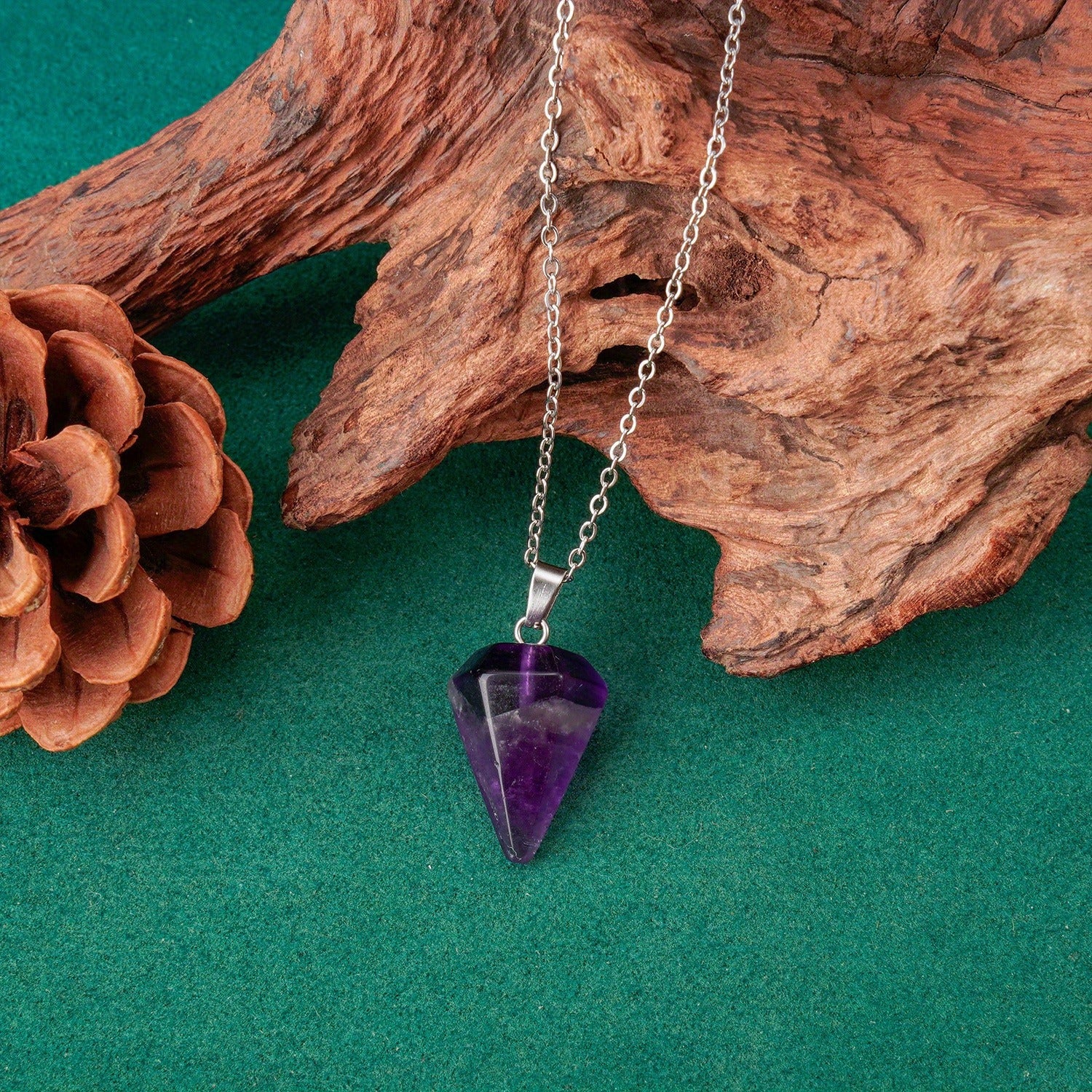 Wholesale Tree of Life Amethyst Heart Pendant Necklace Fashion Accessory Gift