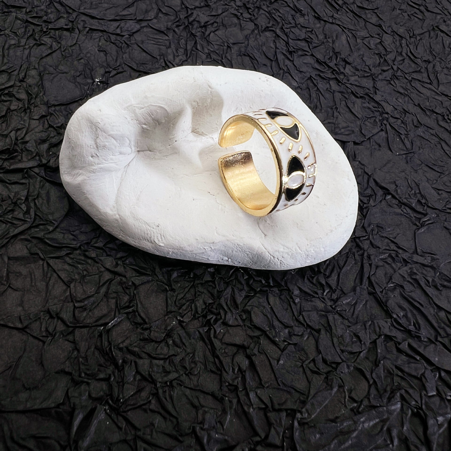 Wholesale Turkish Devil Eye Color Oil Drop Opening Adjustable Ring ACC-RS-QingHe003