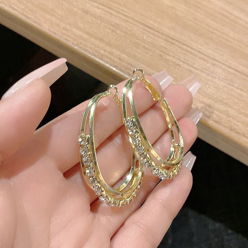 Wholesale Light Luxury Metal Hoop Earrings