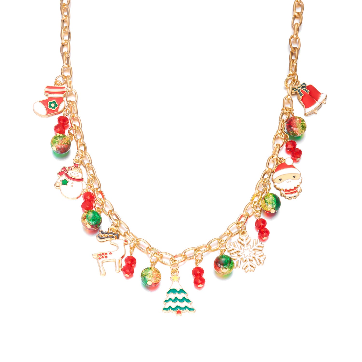 Wholesale Christmas tree snowflake elk necklace