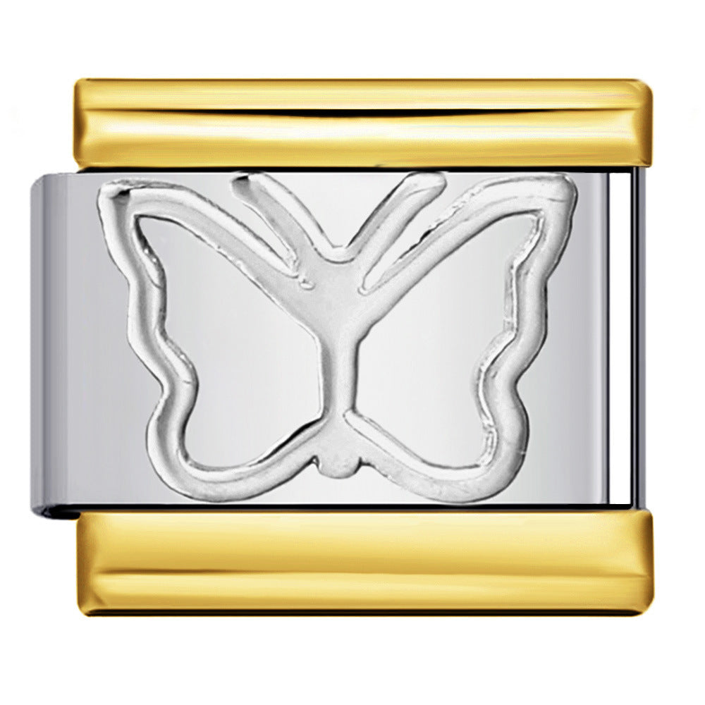 Wholesale  Italian Charm Bracelet 9mm DIY Gold and silver stamping Creative Stainless Steel Composable Bracelet