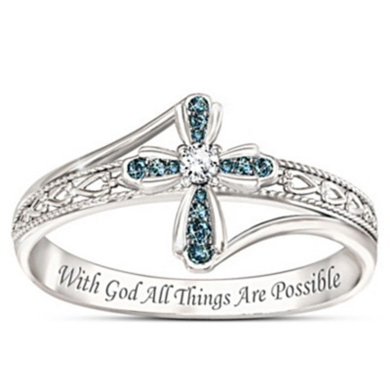 Wholesale Hollow Diamond Cross Rings ACC-RS-Yudie013