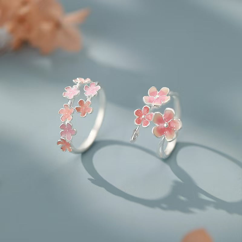 Wholesale Adjustable Flower Ring With Pink Enamel Tulip Design Everyday Wear Fashion Accessory For Boutique Resale