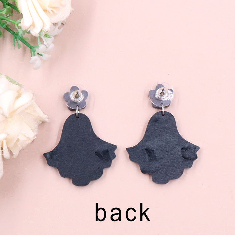 Wholesale 5pcs Halloween Flower Ghost Acrylic Earrings ACC-ES-XiaoYan057