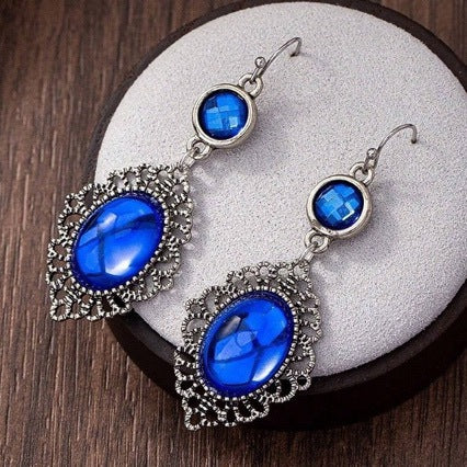 Wholesale Exaggerated Ethnic Gemstone Earrings,  Zinc Alloy Electroplated,  Jewelry Accessory