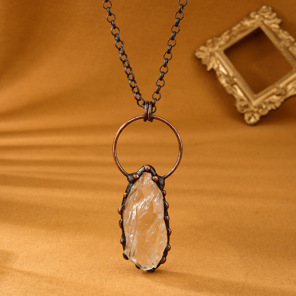 Wholesale Vintage Natural Stone Pendant Necklace