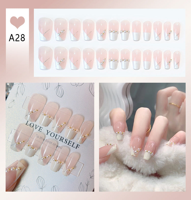 Wholesale 24 Pieces/box Diamond Butterfly Glitter Nail Art Press-on Nails Kits Nail Stickers ACC-NS-DiNa002