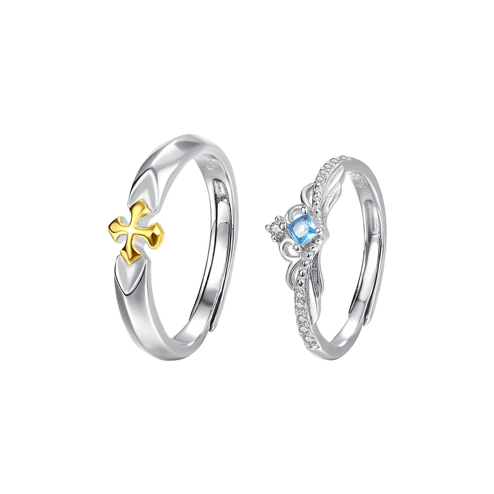 Wholesale Princess and Knight Couple S925 Sterling Silver Ring