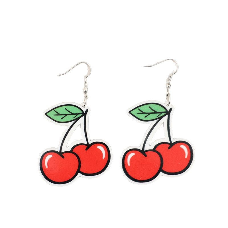 Wholesale Fruit Cherry Acrylic Cute Earrings