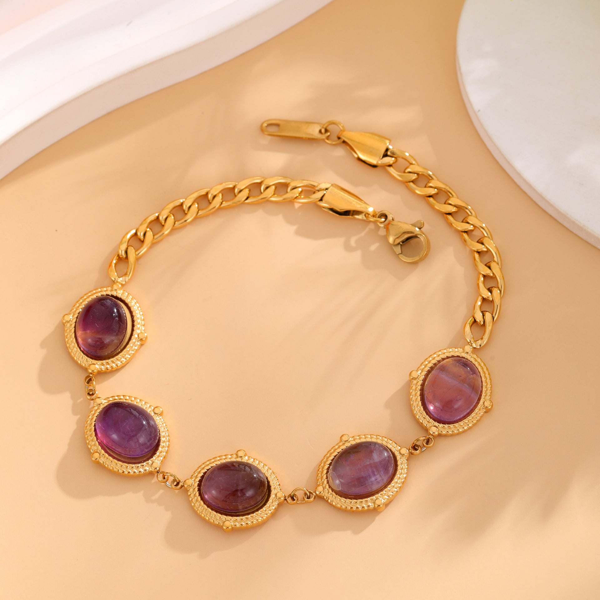 Wholesale Baroque Stainless Steel Bracelet Natural Stone Bracelet Accessories