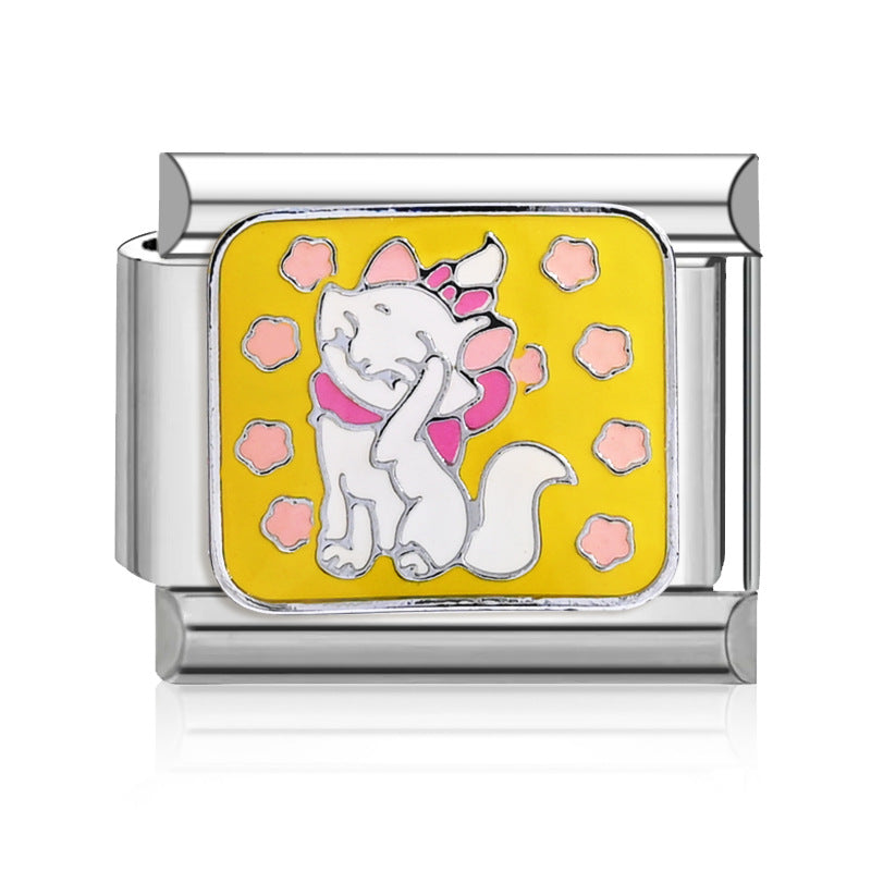 Wholesale 9mm Italian Charm Starter Bracelets DIY square Single Section Creative Stainless Steel Composable Bracelet