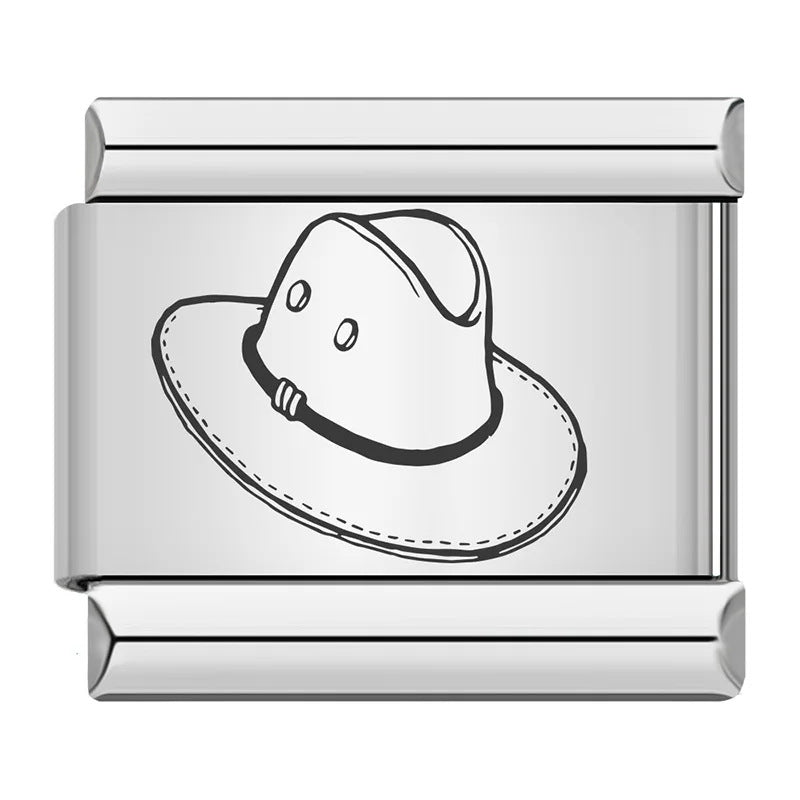 Wholesale Italian Charm Bracelet 9mm DIY hat and backpack pattern  Creative Stainless Steel Composable Bracelet