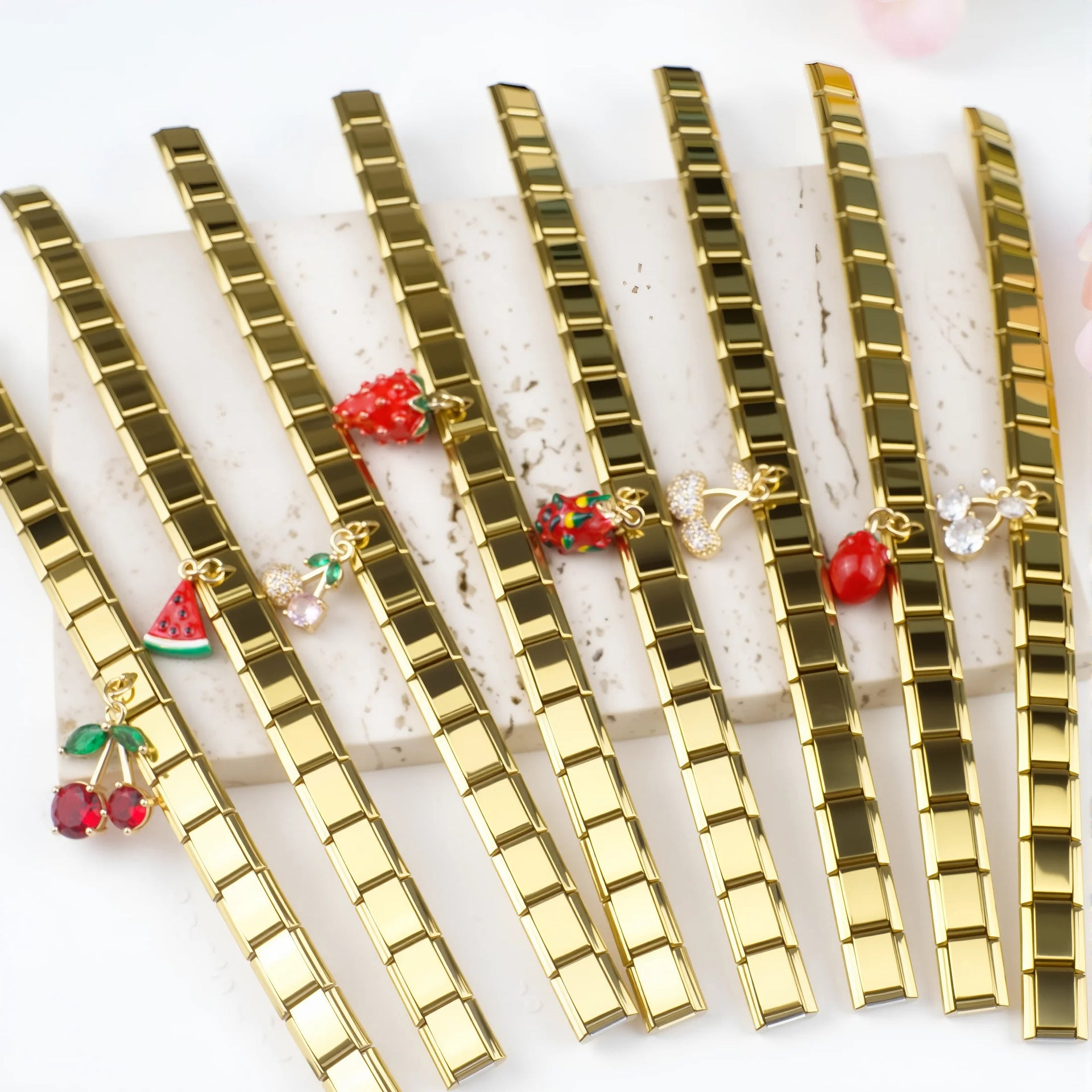 Wholesale 2pcs/pack 9mm Italian Charm Starter Bracelets DIY square Single Section Creative Stainless Steel Composable Bracelet