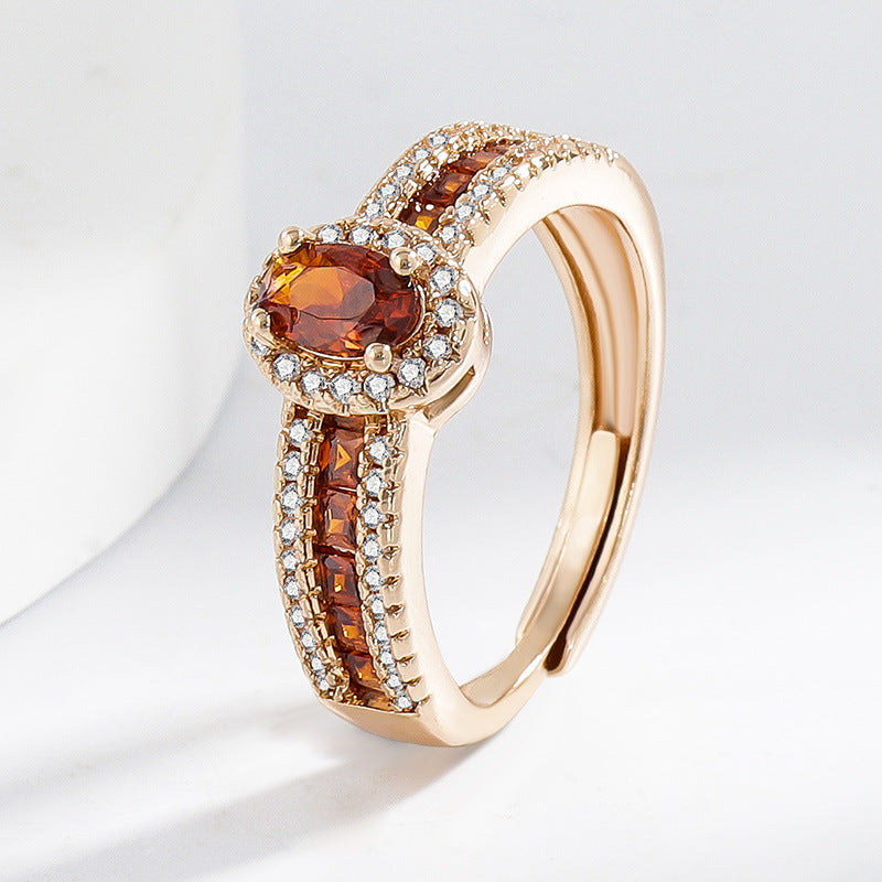 Wholesale Copper ring encrusted with cubic zirconia stones