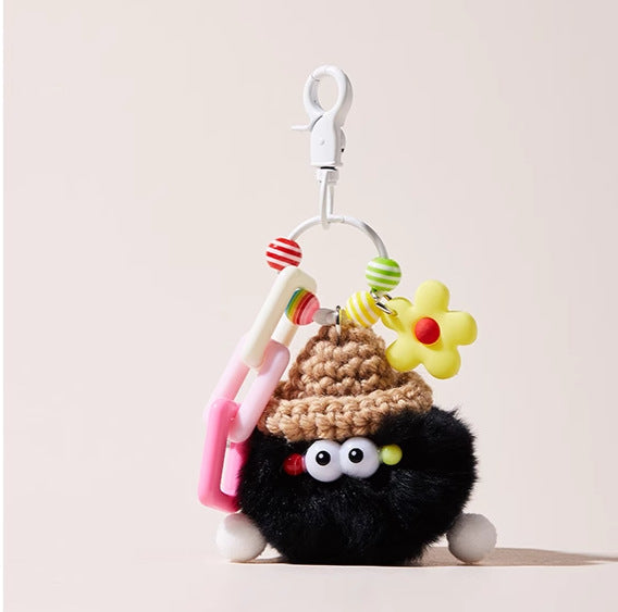 Wholesale cute cartoon briquettes plush doll keychain