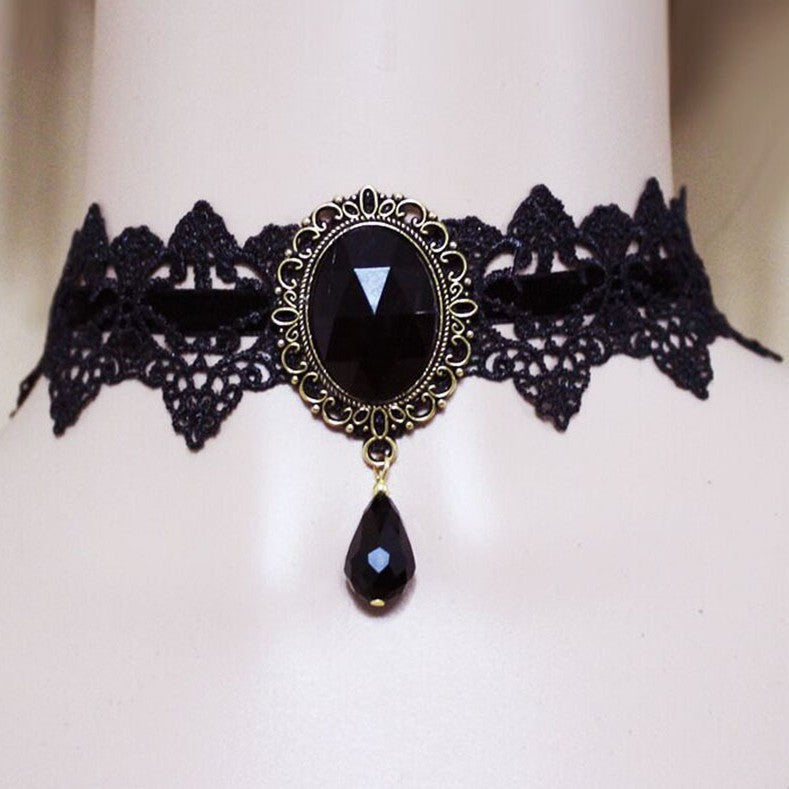 Wholesale Gothic Vintage Punk Lace Choker Necklace Alloy Jewelry Accessory Gift