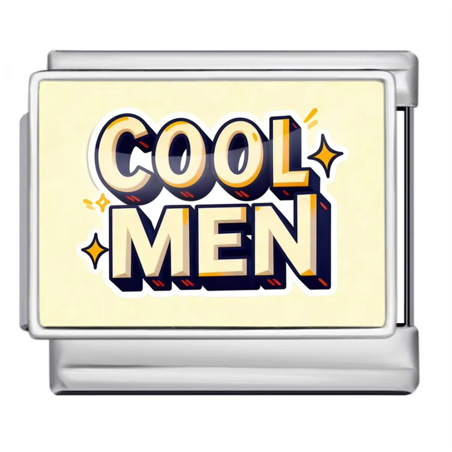 Wholesale italian Charm Bracelet 9mm DIY Colorful English Series Creative Stainless Steel Composable Bracelet