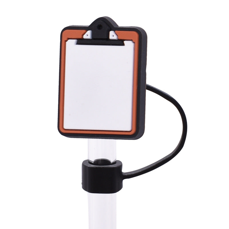 Wholesale Random 100pcs Back to School Series PVC Soft Straw Tube Cap