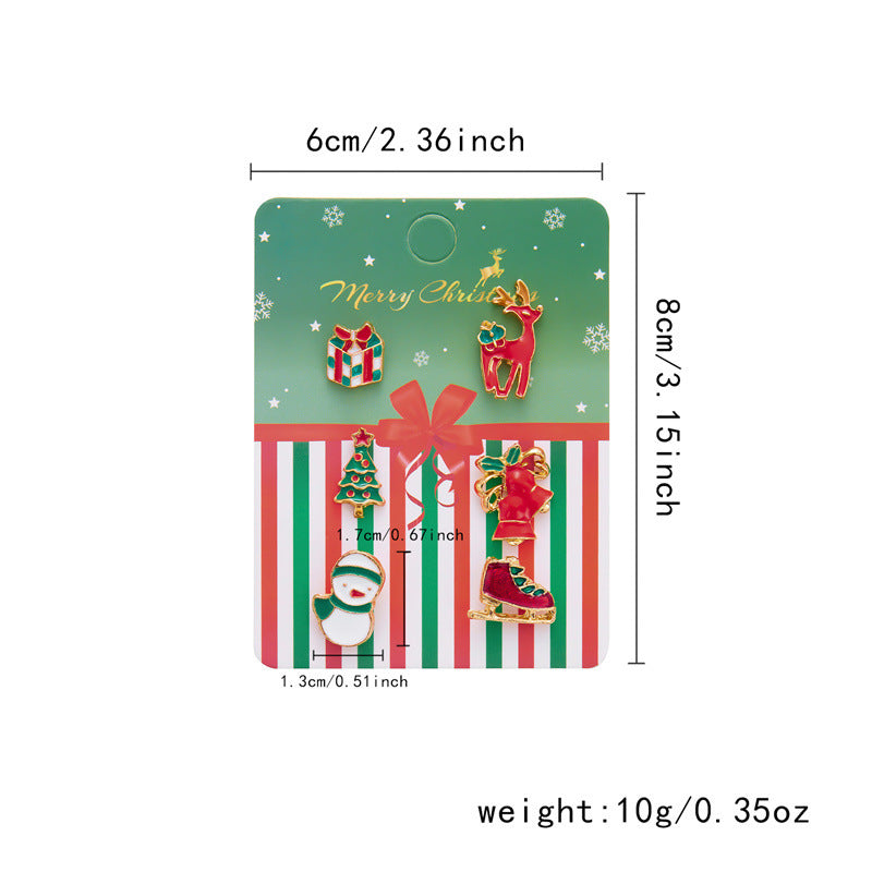 Wholesale Christmas Series Brooch 6 Pack Cartoon Dripping Oil Santa Claus  Brooch